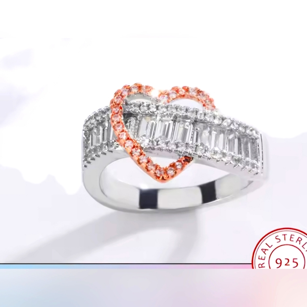 Big SALE🩷❣️ Gorgeous Platinum Silver with Rosegold ❤️ Ring